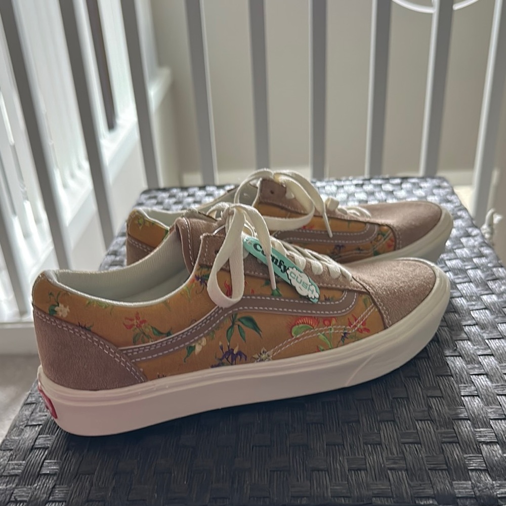 Vans Floral Canvas Sneakers with White Laces